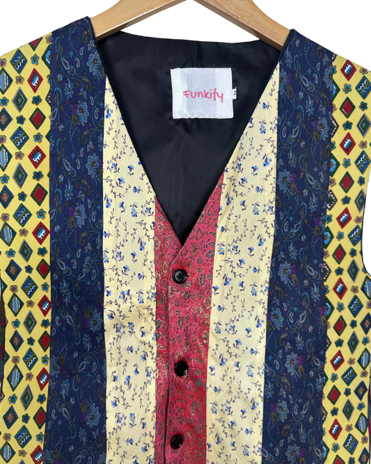 Retied Upcycled Necktie Vest Medium
