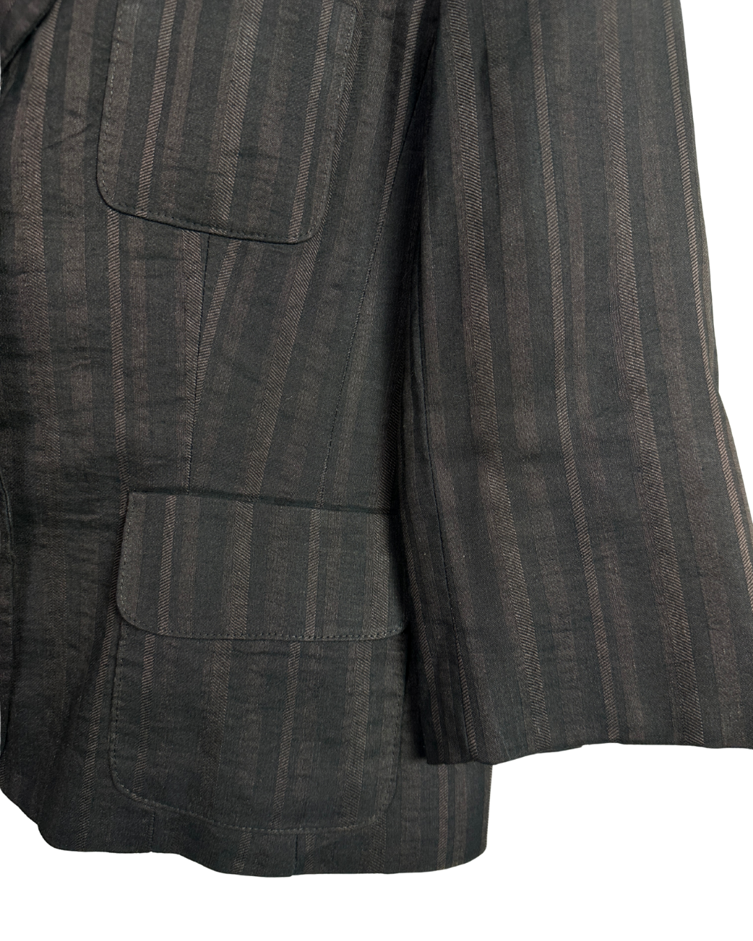 Vintage Caroll Linen Blend Brown Striped Women's Blazer