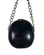 Retro Structured Round Statement Bag with Chunky Chain