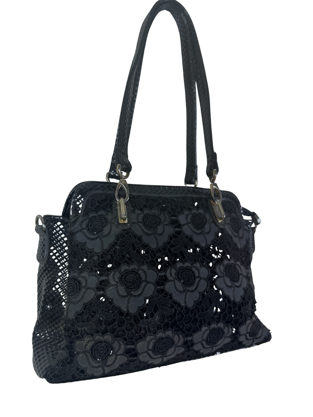 Vintage Gothic Romantic Crochet Rose Handbag