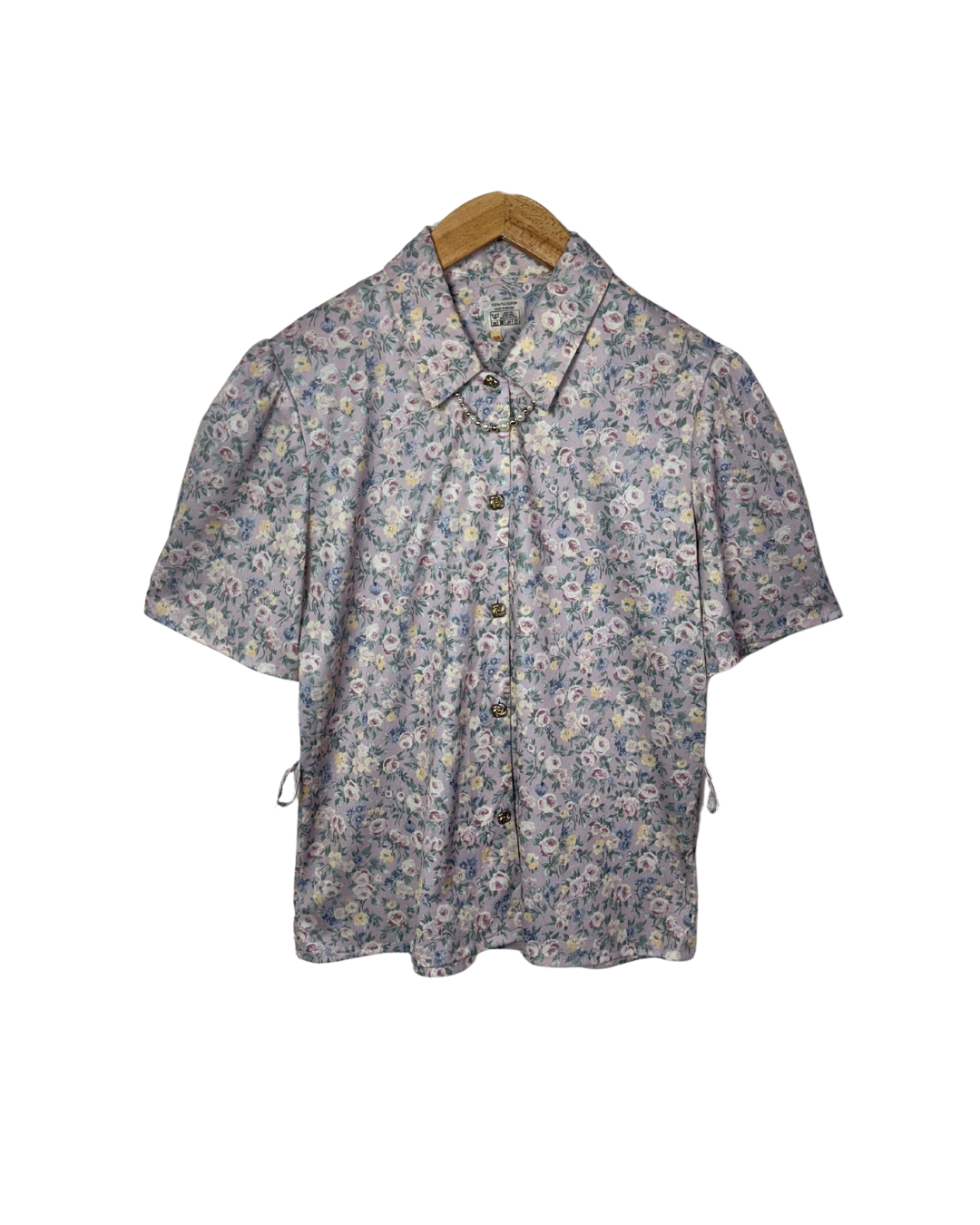 Vintage Blouse with Faux Pearl Collar Detail