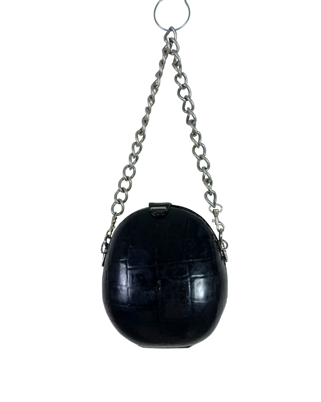 Retro Structured Round Statement Bag with Chunky Chain