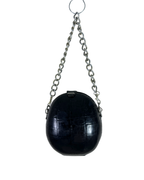 Retro Structured Round Statement Bag with Chunky Chain