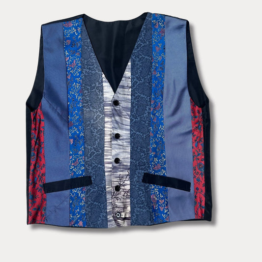 'ReTied'  Unisex Upcycled Vest Medium