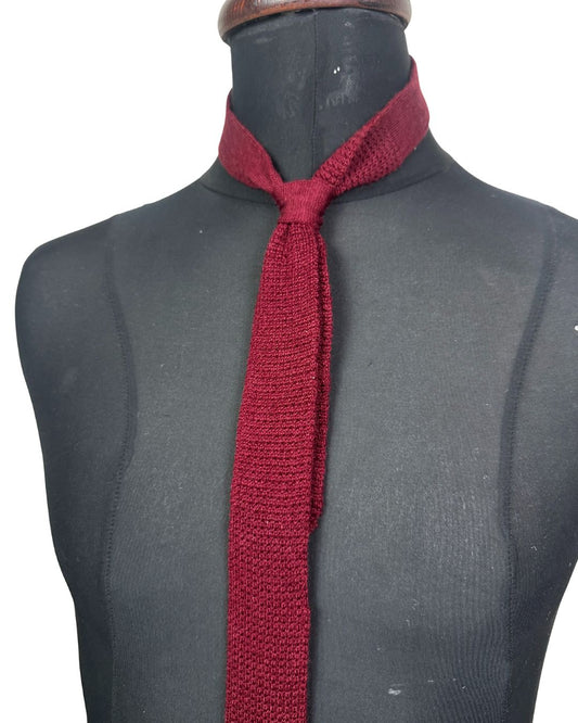 Maroon Knit Necktie