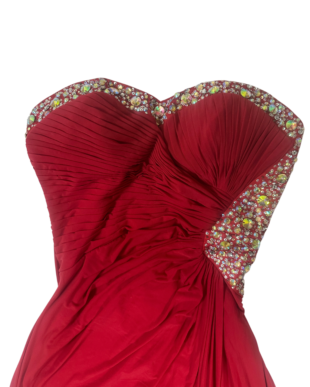 Lipsy Strapless Red Beaded Dress