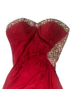 Lipsy Strapless Red Beaded Dress