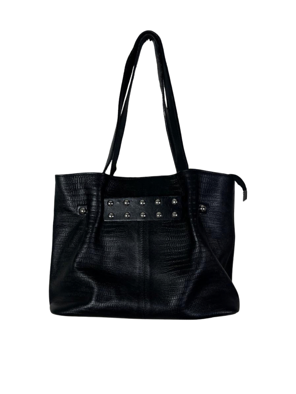 Genuine Leather Shoulder Bag with Belt Detailing