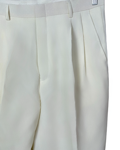 Lucci Collezione White Pleated Dress Pants - Men's 40W
