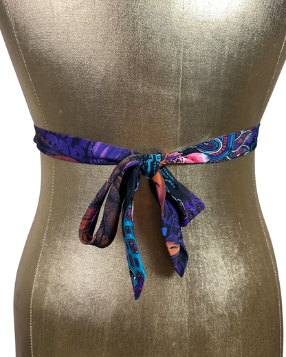 Handmade Upcycled Necktie Halter Vest Top with Choker XS-M