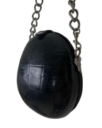 Retro Structured Round Statement Bag with Chunky Chain