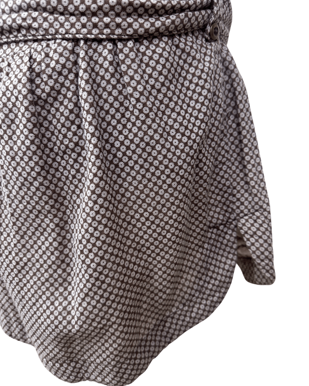 90s Geometric Print Dress with Tie Waist & Pockets - Funkify
