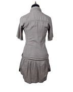 90s Geometric Print Dress with Tie Waist & Pockets - Funkify