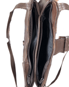 90s Style Chocolate Brown Genuine Leather Baguette Bag - Funkify
