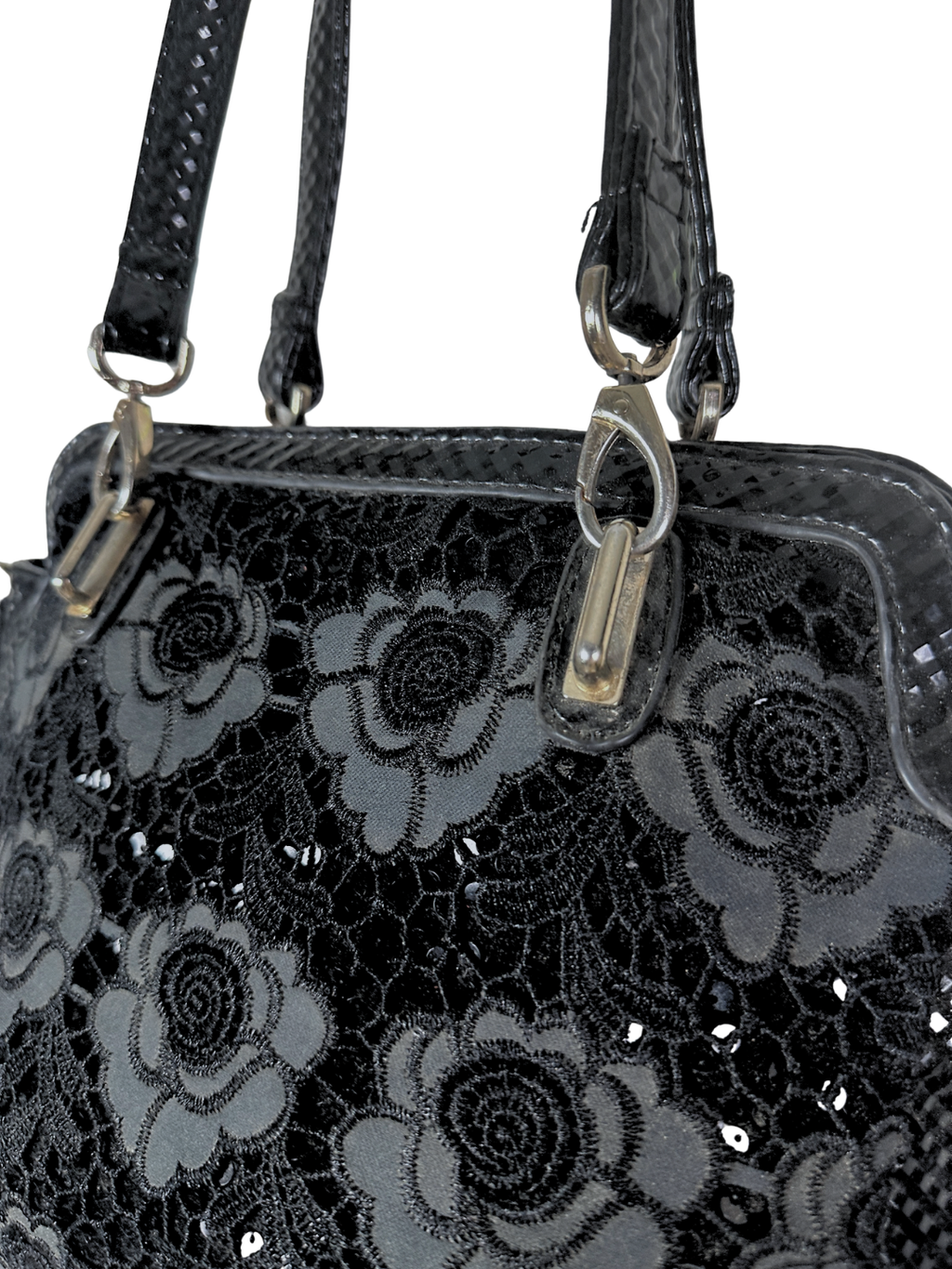 Vintage Gothic Romantic Crochet Rose Handbag