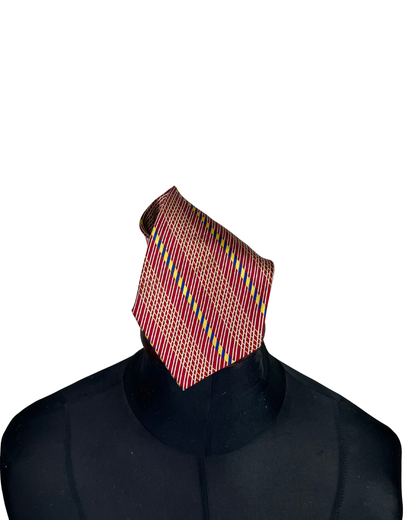 Striped Red patterned necktie