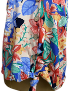 Floral Tie-Front Sleeveless Women's Shirt Large