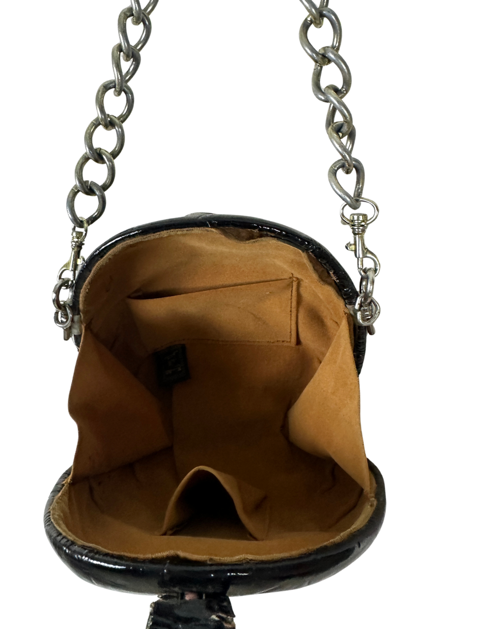 Retro Structured Round Statement Bag with Chunky Chain