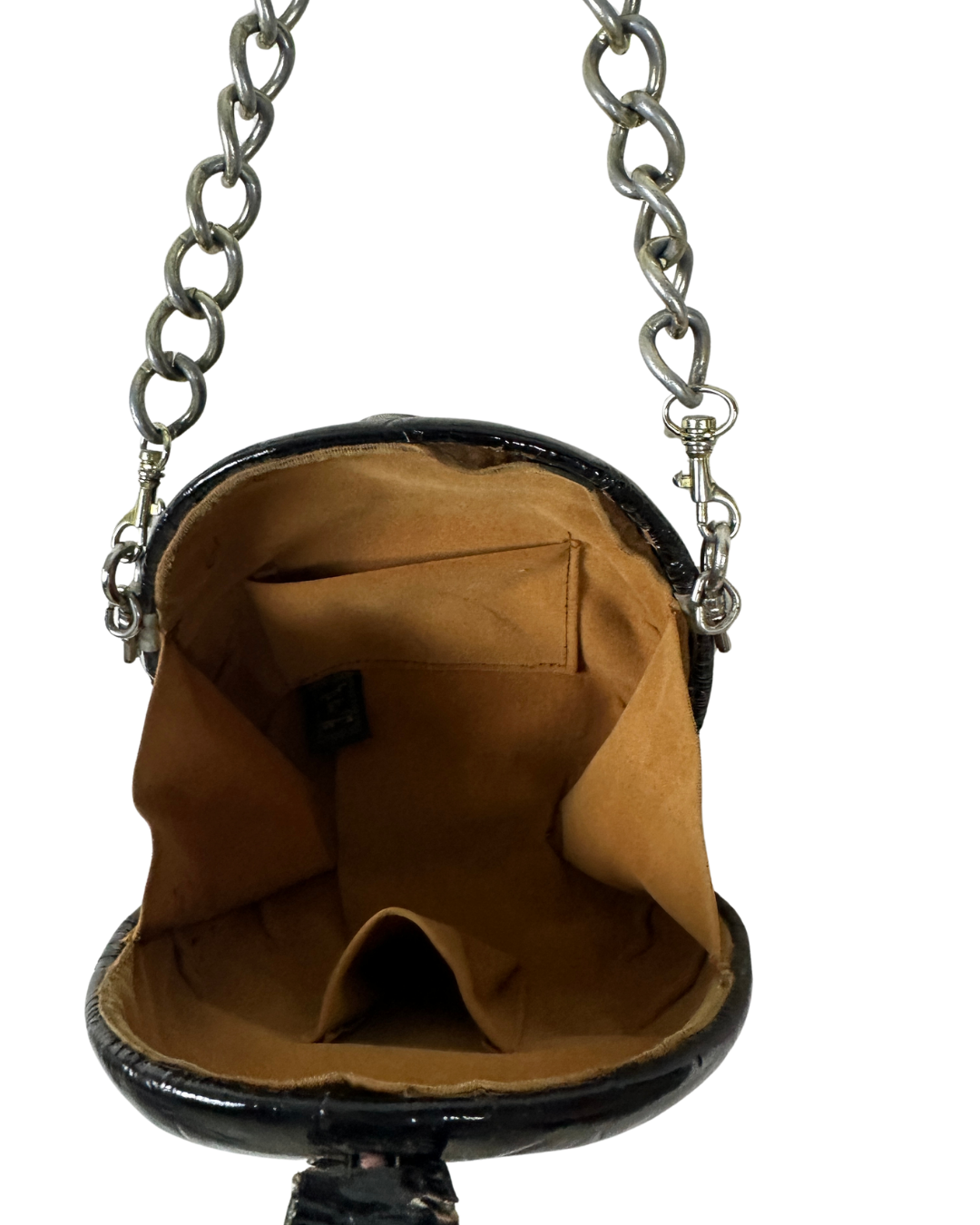 Retro Structured Round Statement Bag with Chunky Chain