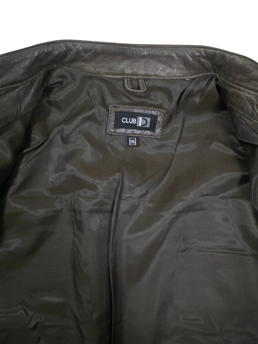 Vintage Club D Dark Brown Leather Moto Jacket 2XL