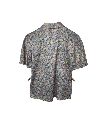 Vintage Blouse with Faux Pearl Collar Detail