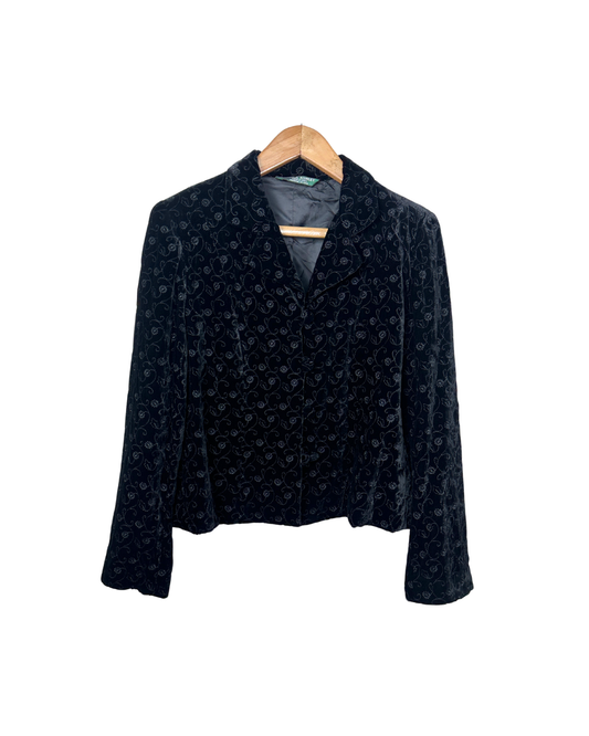 Laura Ashley Velvet Blazer-Style Blouse