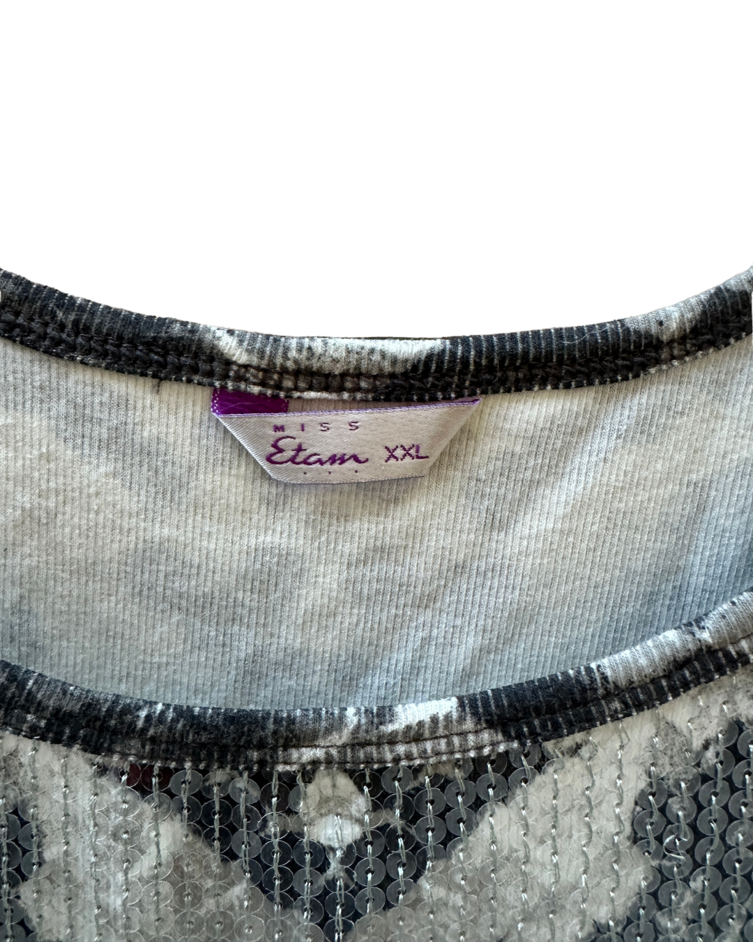 Y2K Miss Etam Sequinned Top - 2XL