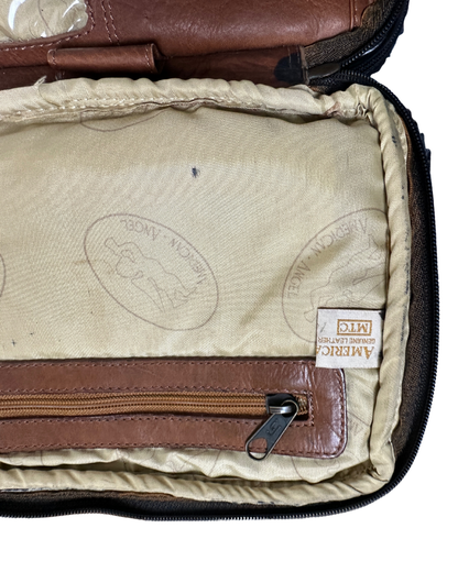 Vintage Unisex American Angel Genuine Leather Crossbody Bag