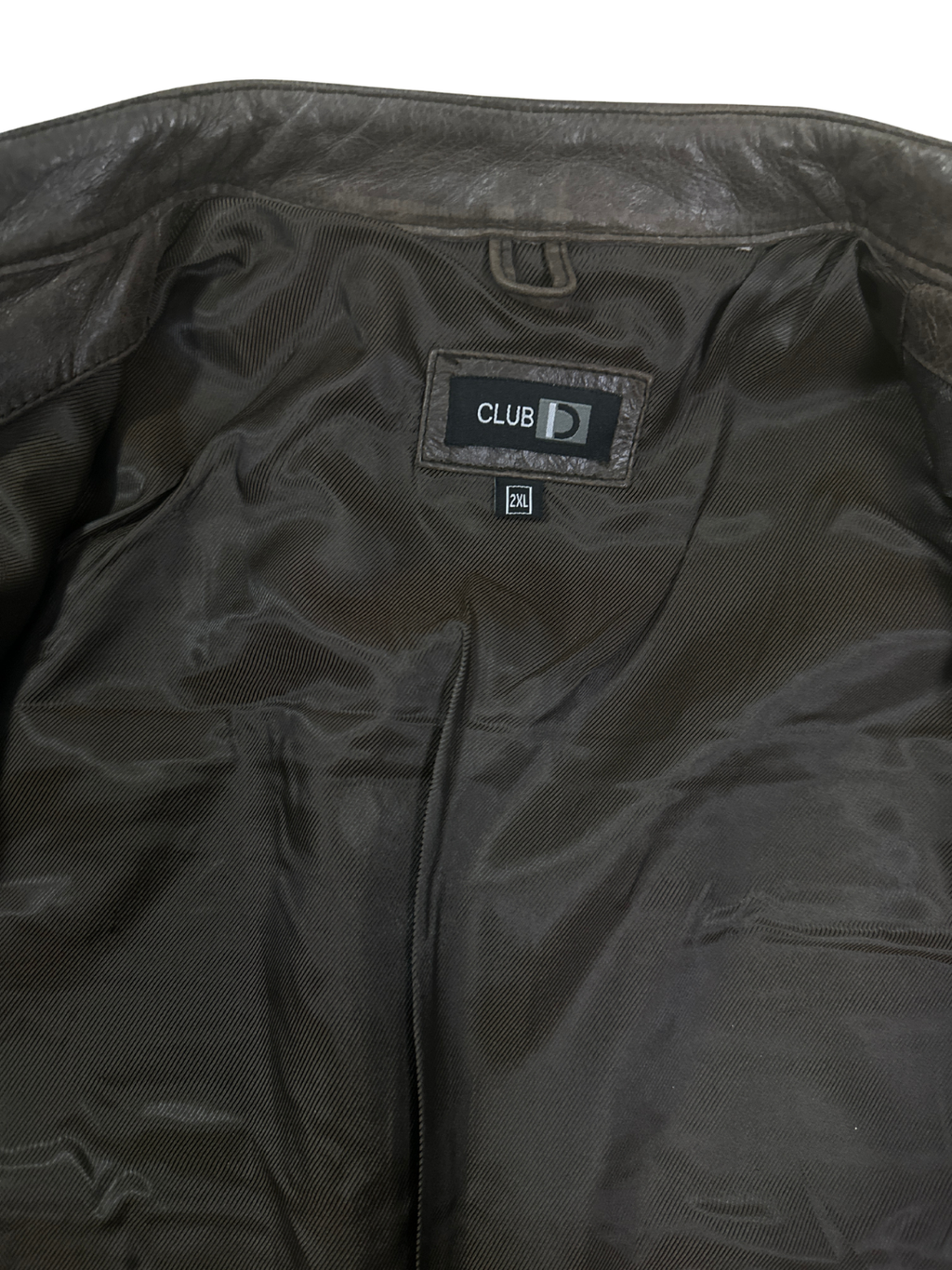 Vintage Club D Dark Brown Leather Moto Jacket 2XL