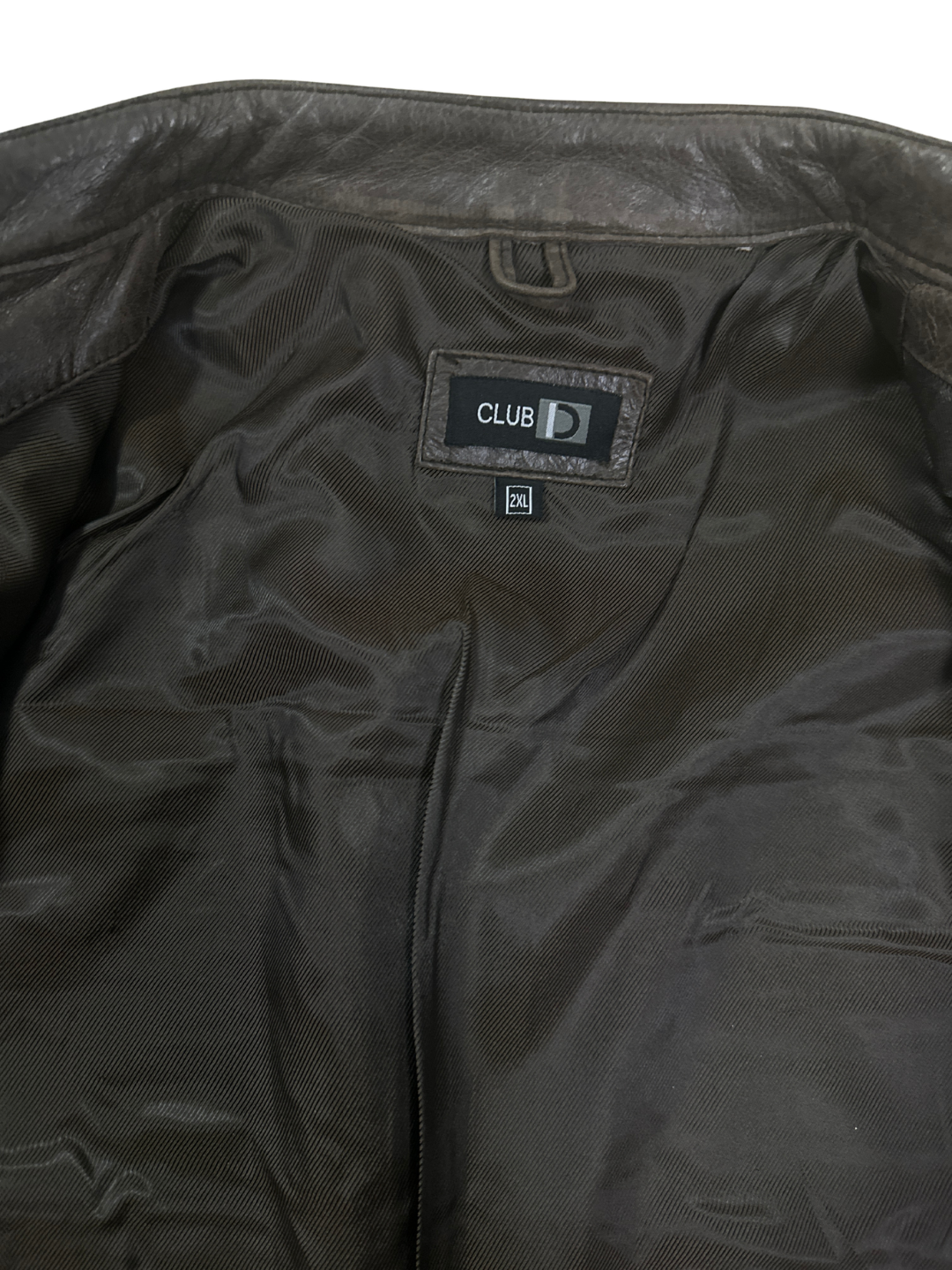 Vintage Club D Dark Brown Leather Moto Jacket 2XL