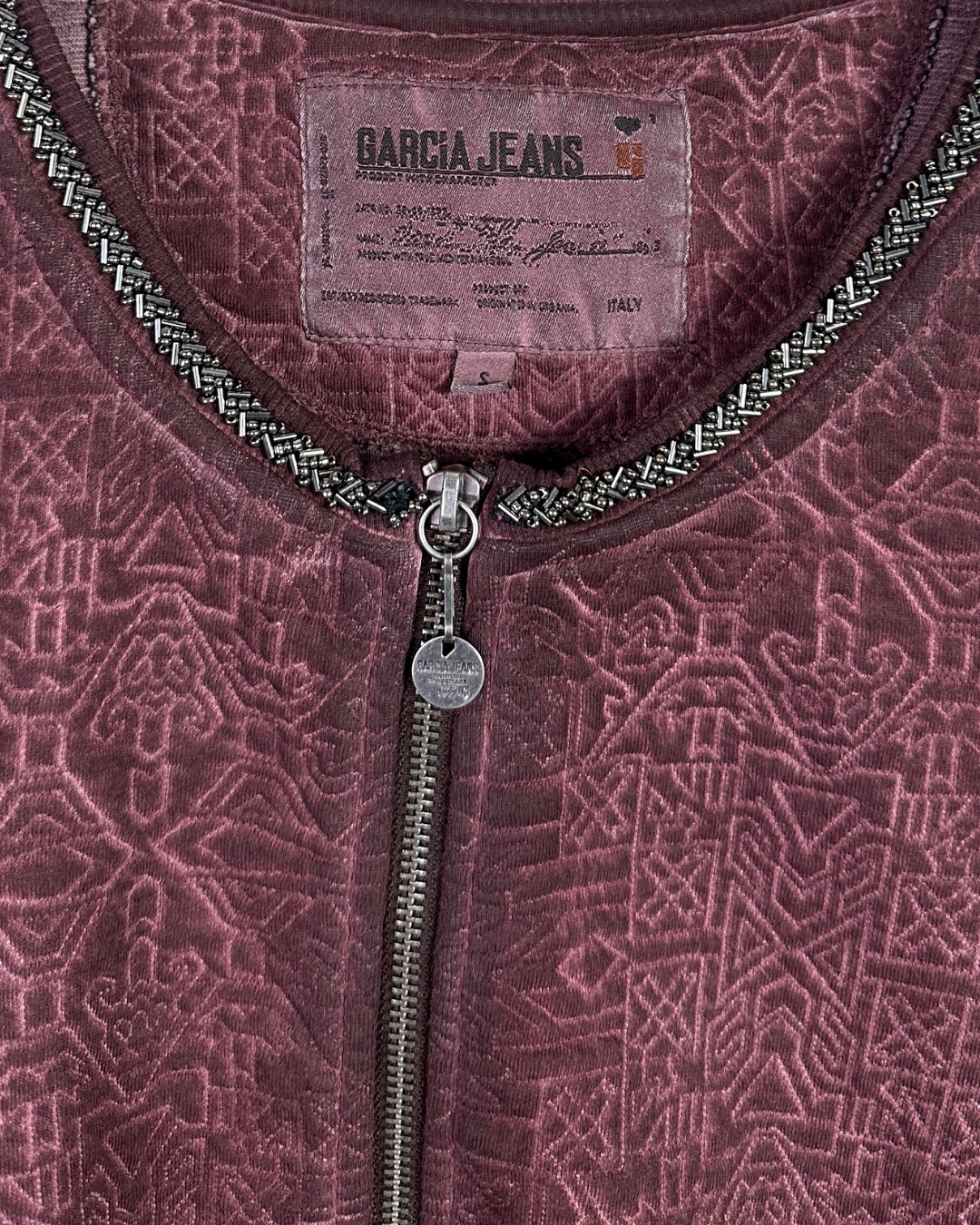 Vintage Garcia Jeans Textured Embellished Women's Jacket Small