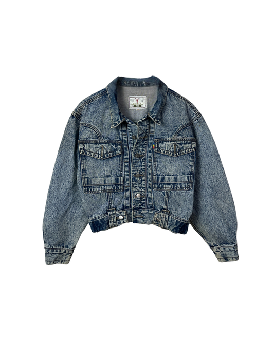 Vintage 80s L.L.Dun Puff Sleeve Denim Jacket - Women's Medium