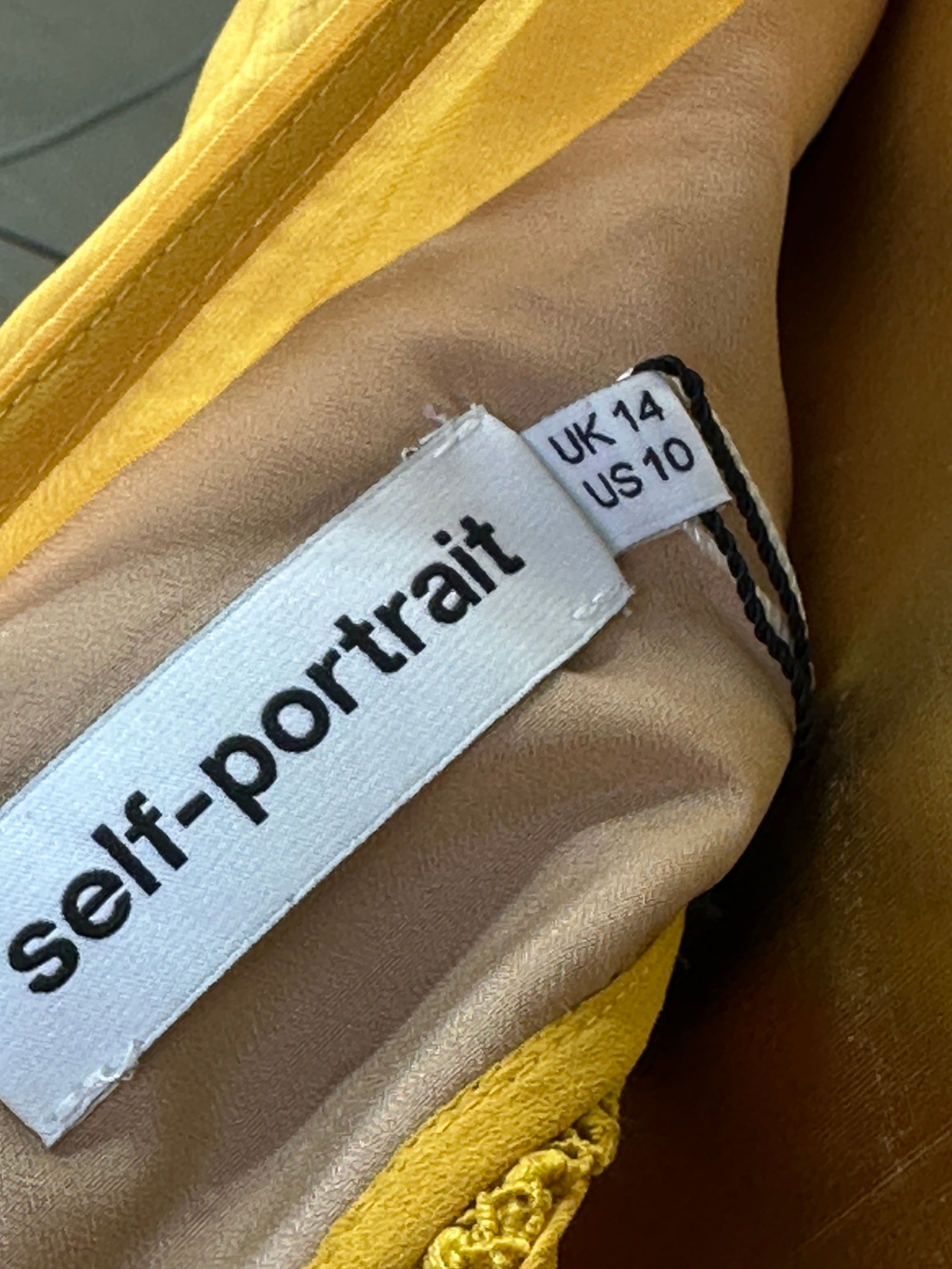 Self-Portrait Mustard Cold-Shoulder Chiffon Pleated Dress