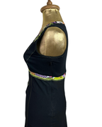 Y2K Cache Cache Black Layered Dress with Floral Ruffle Hem