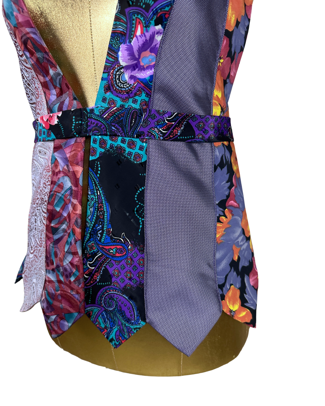 Handmade Upcycled Tie Halter Vest Top  & Choker