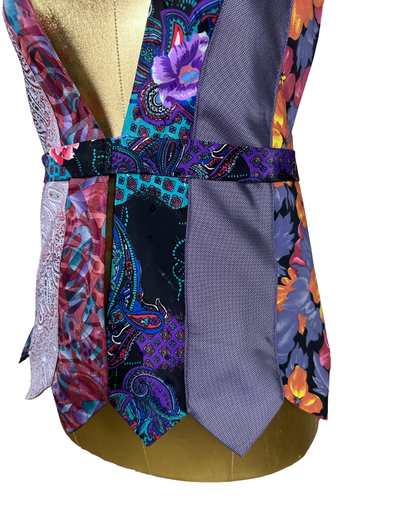 Handmade Upcycled Tie Halter Vest Top  & Choker