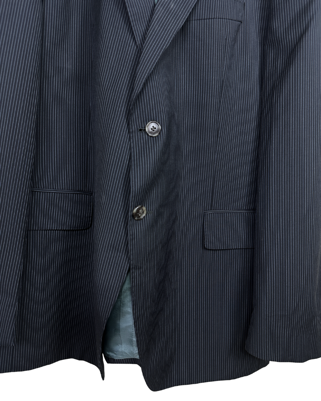 Tommy Hilfiger Feeling Good Tailored Wool Pinstripe Navy Blazer - Size 54