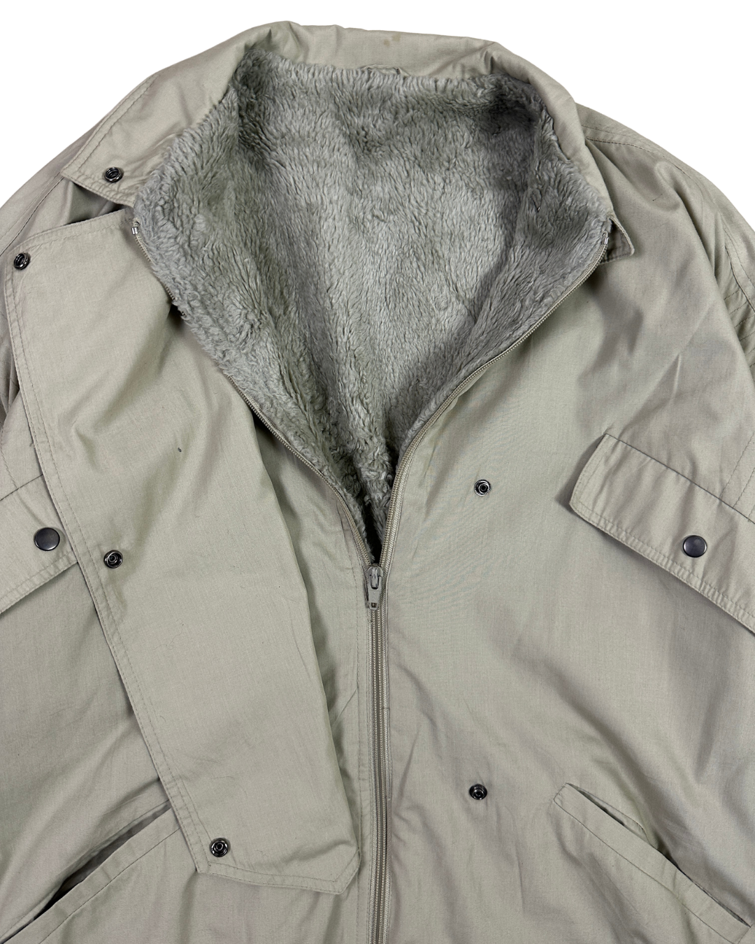 Beige Fur Lined Women's Jacket - Large/XL