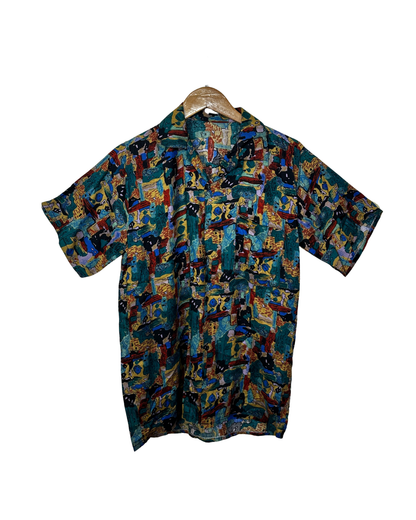 Vintage 90s Painterly Brushstroke Print Shirt