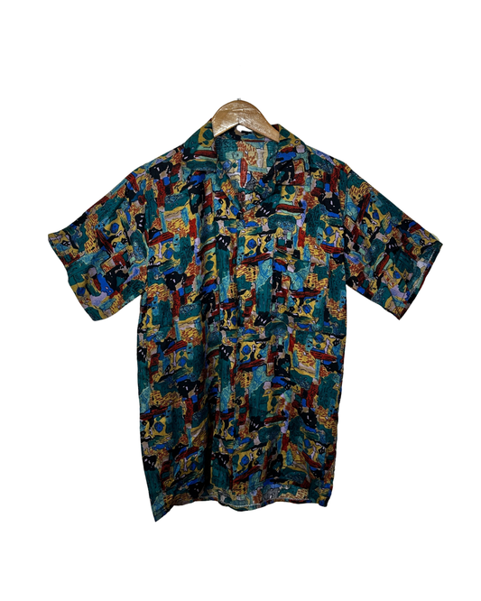 Vintage 90s Painterly Brushstroke Print Shirt