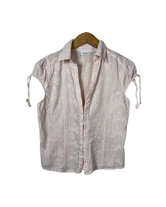 Vintage Yessica Embroidered Fish Hook Blouse