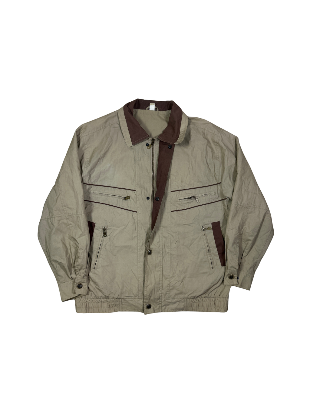 Vintage Two-Tone Utility Bomber Style Jacket - XL