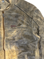 90s Vintage Pepe Jeans Distressed Genuine Sheep Leather Moto Jacket (Rare Sample)