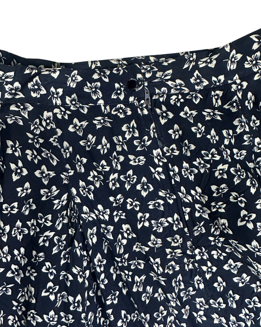 Vintage Claire Floral A-Line Skirt - Medium