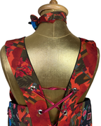 Handmade Upcycled Halter Corset-Back Vest Top & Choker