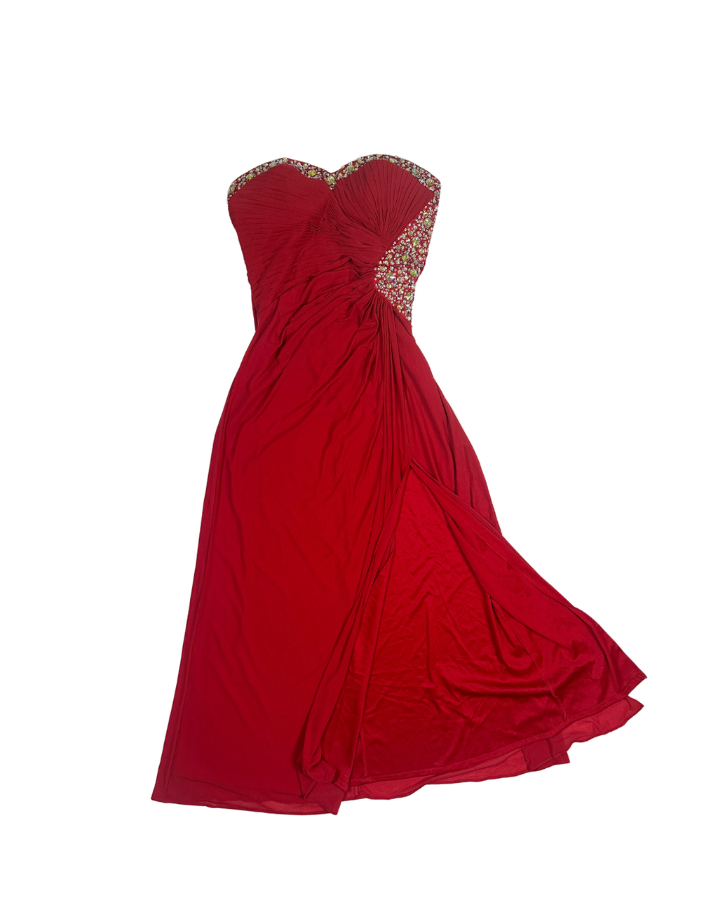 Lipsy Strapless Red Beaded Dress