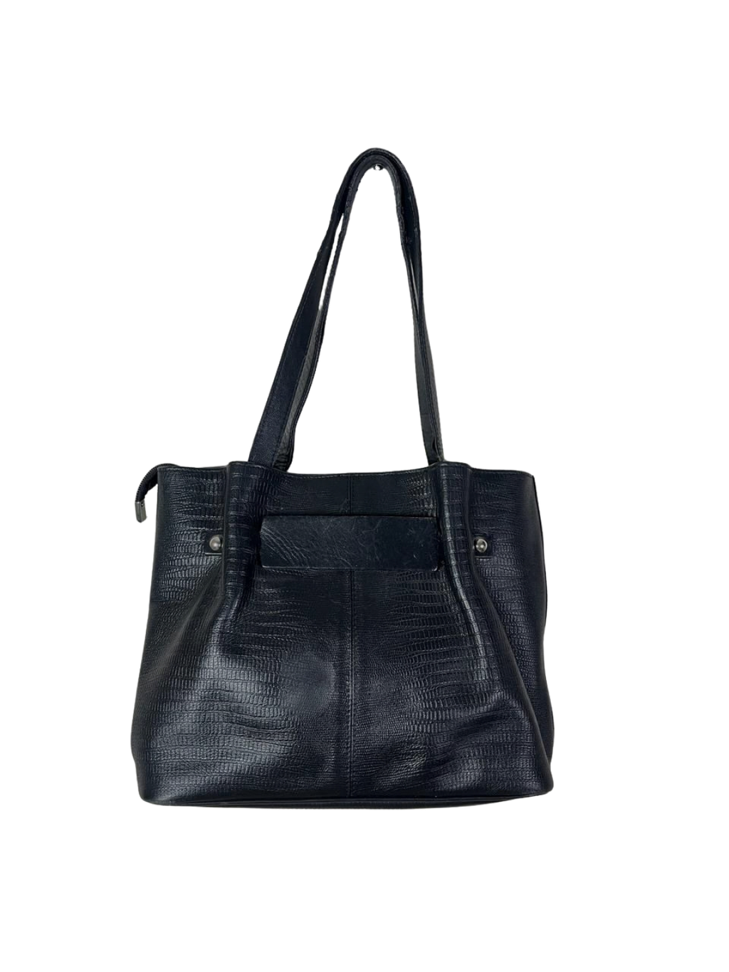 Genuine Leather Shoulder Bag with Belt Detailing