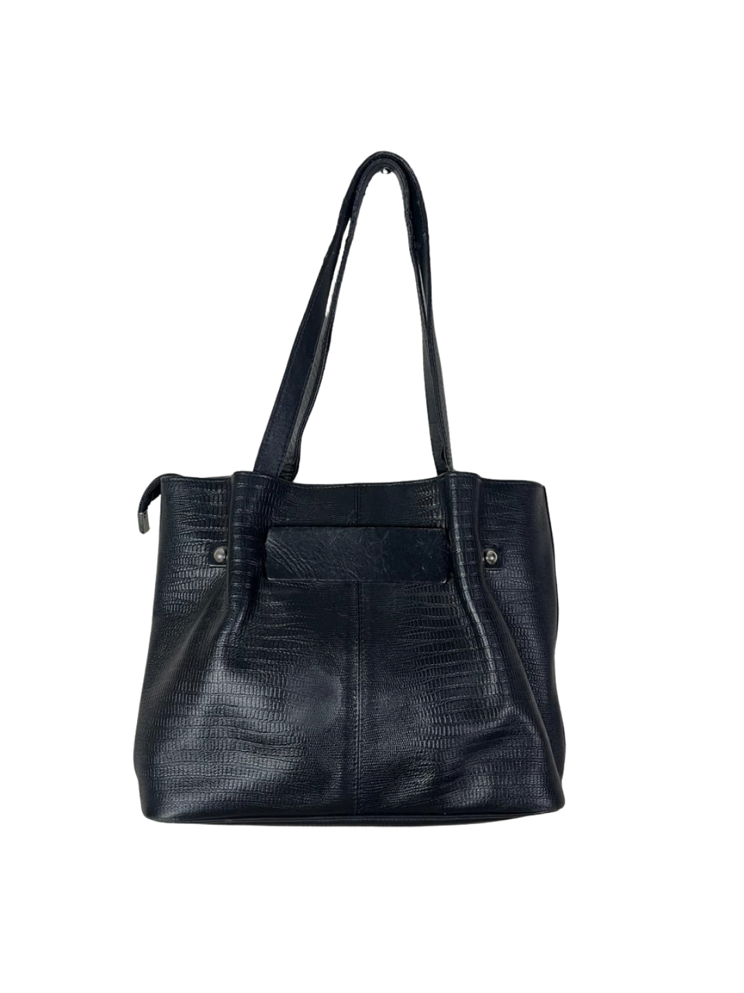 Genuine Leather Shoulder Bag with Belt Detailing