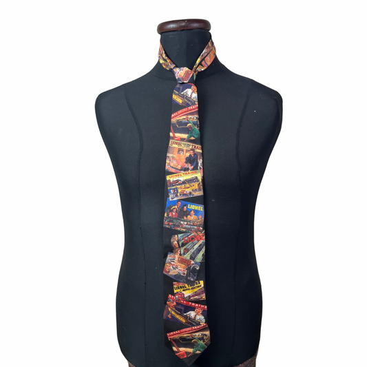 RARE Vintage 1995 Ralph Marlin Retro Ads Collage Necktie 9 cm