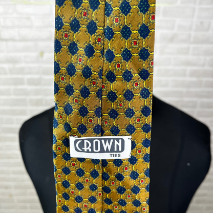 Crown Geometric Medallion Print Necktie 9 cm